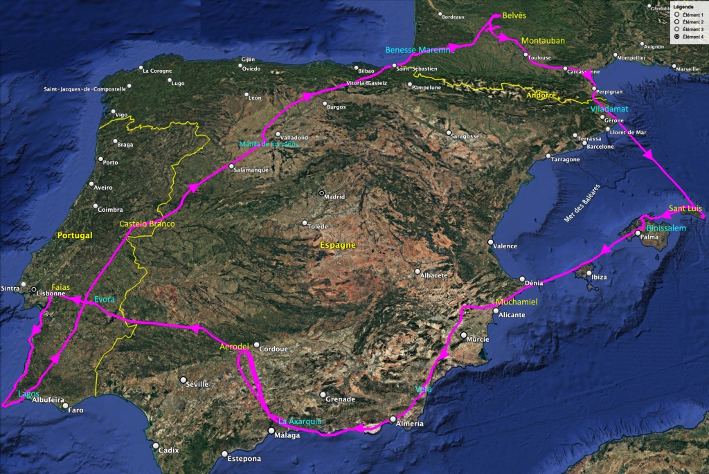 tour 2025 Espagne Portugal en autogire